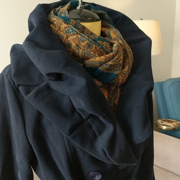 Ruffle neck pea coat - Picture 2 of 4